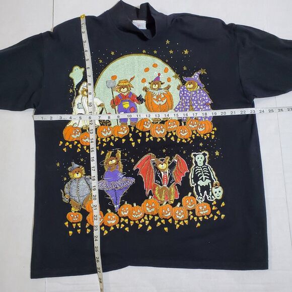 Vintage Halloween Sweatshirt KWBL ONE SIZE Spooky Bears 80s 90s Trick-or-Treat - Picture 8 of 10